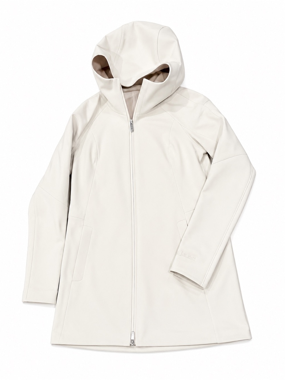 Lululemon White/Bone Hooded Softshell Jacket w/ Fleece Interior Rain Coat Size 4